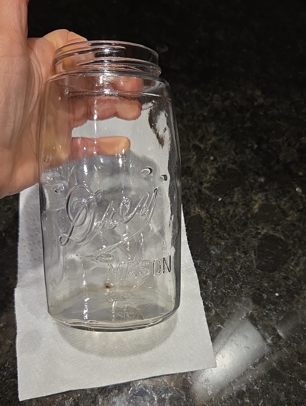 Vintage Drey Mason Clear Glass Mason Jar - Clear